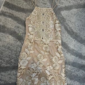 Kimcine Gold Bodycon Dress Size M